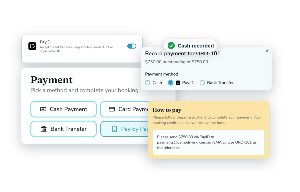OnTime Bookings Flexible Payment types